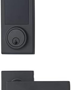 Kwikset 92640-001 Contemporary Electronic Keypad Single Cylinder Deadbolt with 1-Touch Motorized Locking, Satin Nickel, 8 x 4 x 6