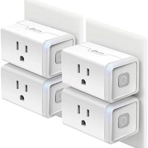 Kasa Smart Plug HS103P4, Smart Home Wi-Fi Outlet Works with Alexa, Echo, Google Home & IFTTT, No Hub Required, Remote Control, 15 Amp, UL Certified, 4-Pack, White