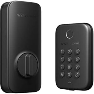 Wyze Lock Bolt, Fingerprint Keyless Entry Door Lock, Smart Bluetooth Deadbolt Replacement, Backlit Keypad, IPX5 Weatherproof, in-App History and Scheduled Access, Auto-Lock, BHMA, UL 20-Min Fire Rated
